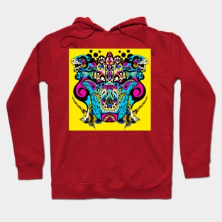 ecopop dogs and butterfly's beast in mexican pattern art Hoodie